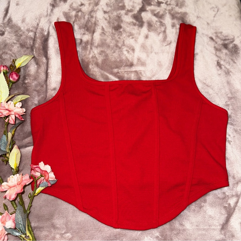 SHEIN Red Bustier Tank Top